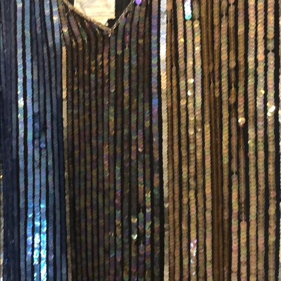 70’s vintage all sequin striped top! Hippie chic L - Picture 3 of 8